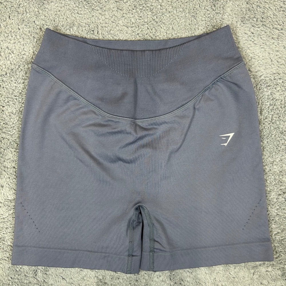 Gymshark Womens High Waisted Seamless Athletic Training Shorts Slate Blue